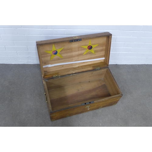 257 - Brass mounted camphorwood chest, 69 x 30 x 35cm.