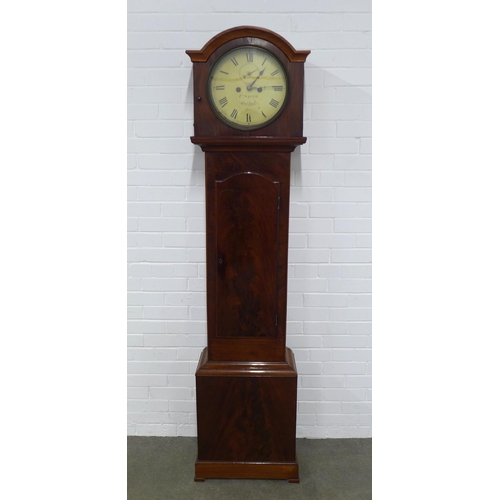 258 - Irish mahogany grandfather clock, the circular dial signed Ed Smith, Dublin, 48 x 201 x 24cm.