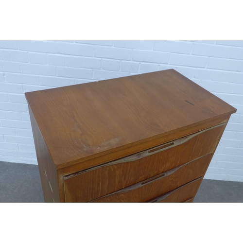 261 - Retro teak chest of drawers, 74 x 105 x 41cm.