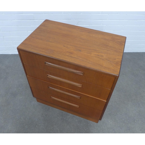 268 - G-Plan vintage teak bedroom suite comprising a wardrobe,  122 x 77 x 58cm, chest of drawers (a/f) an... 