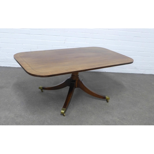 274 - Mahogany pedestal coffee table, 123 x 49 x 69cm