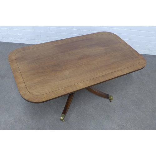 274 - Mahogany pedestal coffee table, 123 x 49 x 69cm