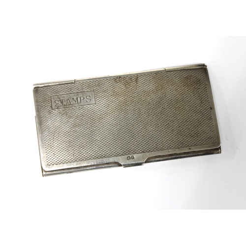 28 - George VI silver stamps case, Birmingham 1939, 7.5cm