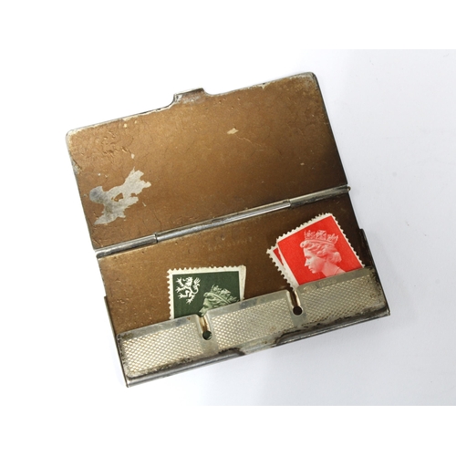 28 - George VI silver stamps case, Birmingham 1939, 7.5cm