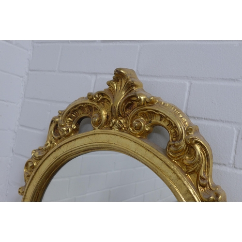 289 - Gilt framed wall mirror, 50 x 93cm.