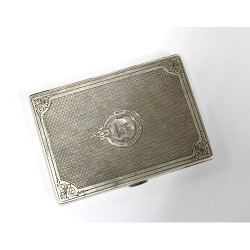 29 - Victorian silver card case with motto 'Prend Moi Tel Que Je Suis' Birmingham 1868, 9.5 x 7cm