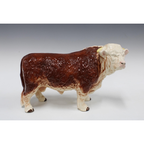 309 - A large Staffordshire pottery bull, 42 x 24cm