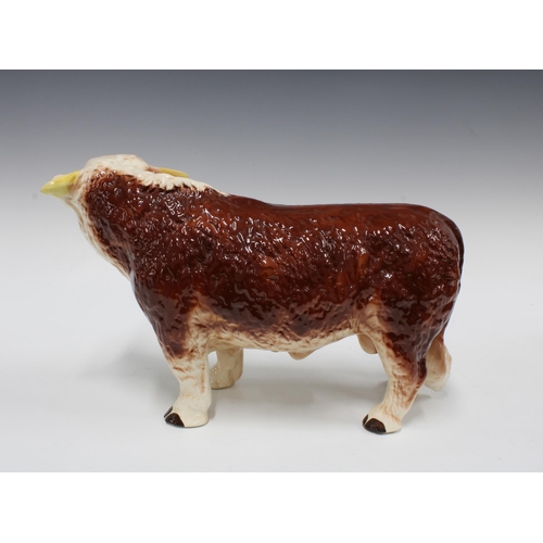 309 - A large Staffordshire pottery bull, 42 x 24cm