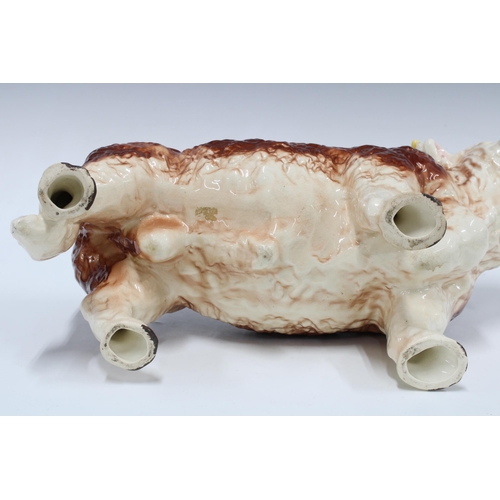 309 - A large Staffordshire pottery bull, 42 x 24cm