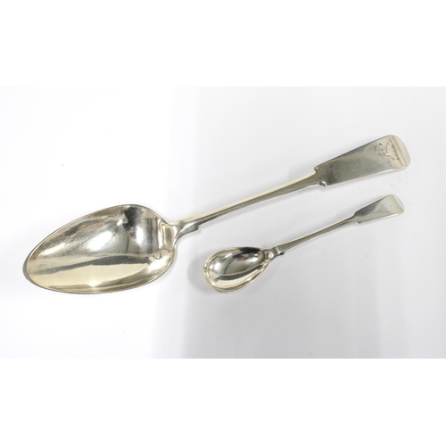 31 - Early 19th century Scottish provincial silver tablespoon, William Mill, Montrose, 23cm long, togethe... 