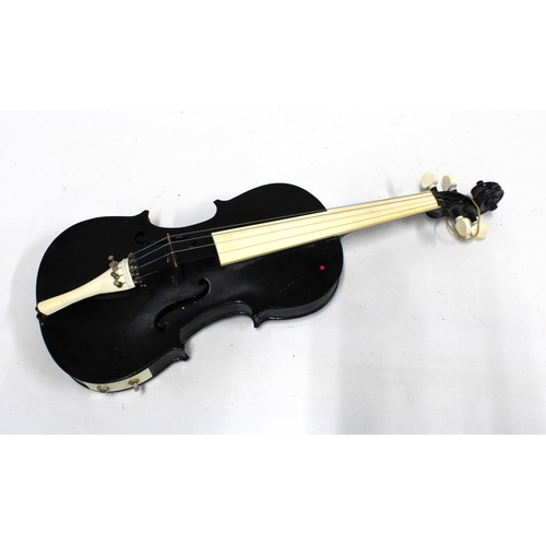 323 - Astro Jammer black violin by Intune Strings Ltd, 59cm, with bow, in case