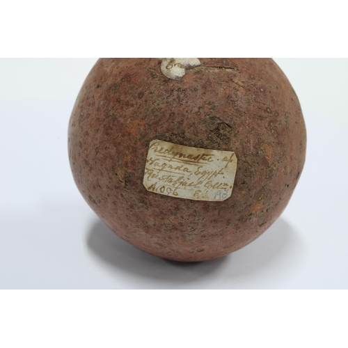 344 - Ancient Egyptian Pre Dynastic 'Red Ware' Naqada CA 3000 BC, with an old collectors label to the base... 