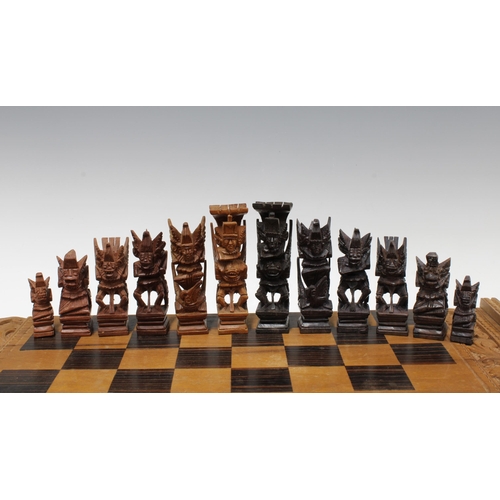 373 - Chess set and board with another set of chess pieces