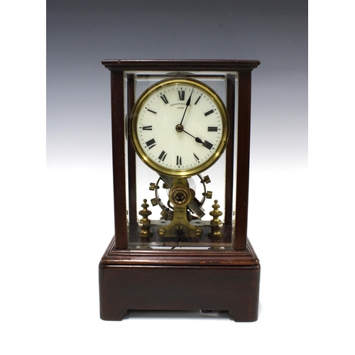 Eureka Electric Mantel Clock, 1906, in a four panelled glass case, signed dial and numbered 8001, patent 14614