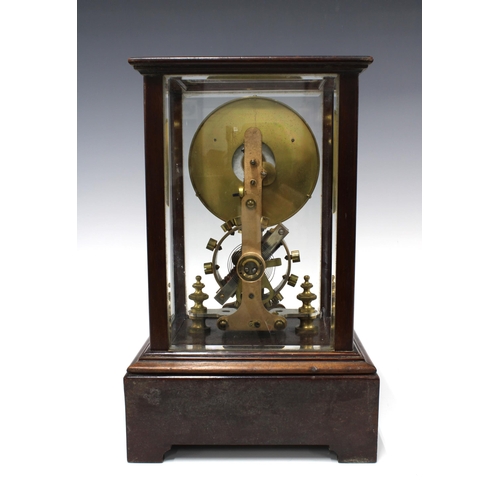 383 - Eureka Electric Mantel Clock, 1906, in a four panelled glass case, signed dial and numbered 8001, pa... 