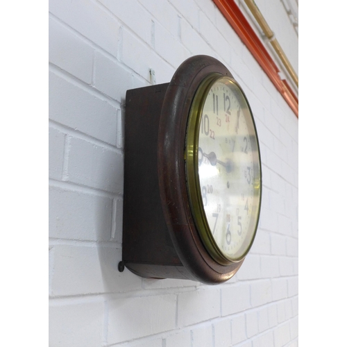 387 - Vintage British Rail fusee wall clock