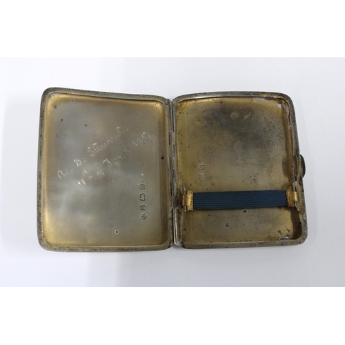 39 - George V silver cigarette case, Birmingham 1913, 8.5cm