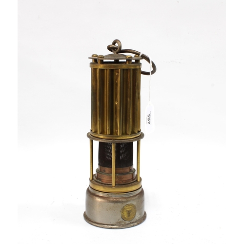 397 - The Premier Lamp & Engineering Co brass safety lamp, 26cm