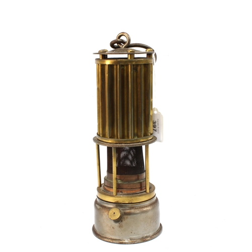 397 - The Premier Lamp & Engineering Co brass safety lamp, 26cm