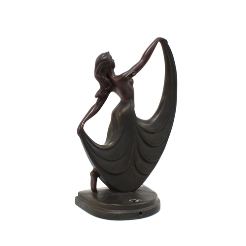 401 - Art Deco style figural lamp base (lacking fittings) 35cm