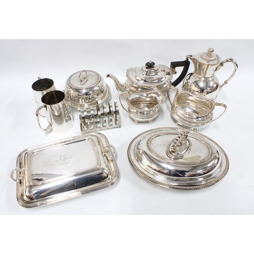 410 - Epns wares to include a teaset, entree dishes, toast rack, etc (a lot)