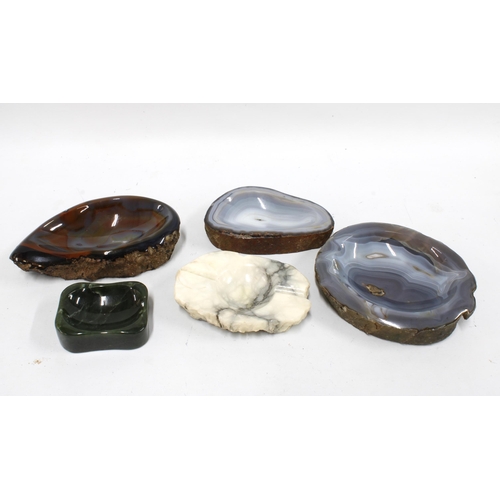 439 - A collection of hardstone ashtrays (5)