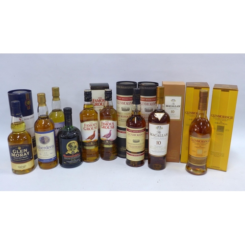 456 - Whisky to include The Macallan 10 years, Glenmorangie and Glen Moray, etc (11)