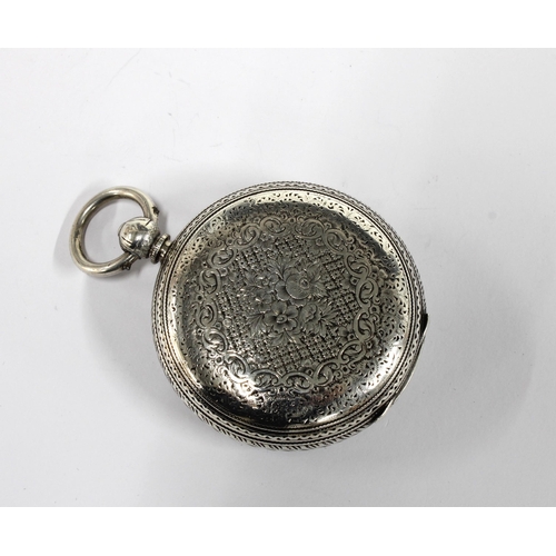 51 - Victorian silver open faced fusee pocket watch, case hallmarked for London 1878, movement signed Pur... 