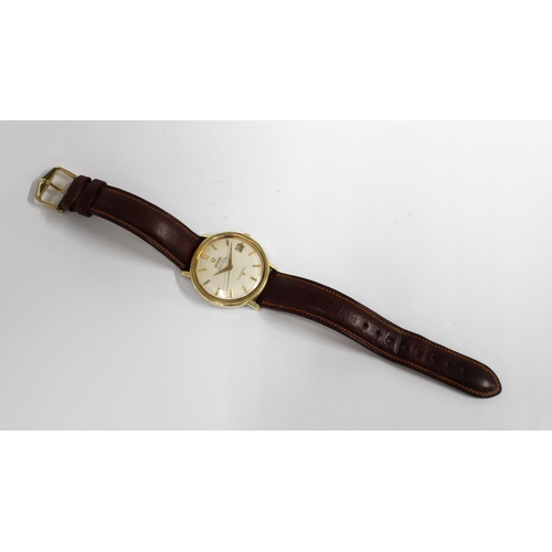 72 - OMEGA,  a gents vintage gold plated wristwatch, the signed dial inscribed automatic chronometer Cons... 