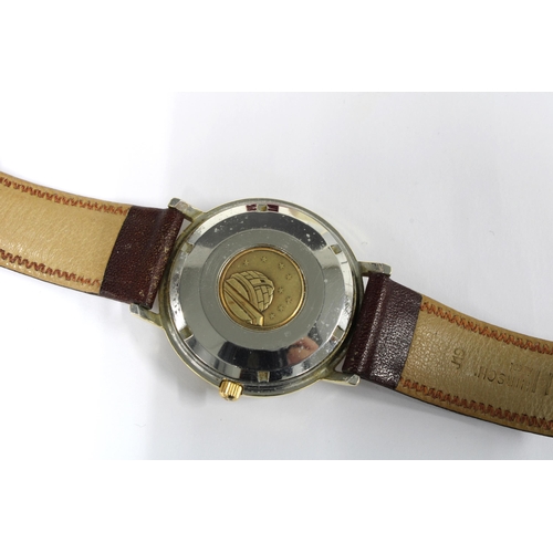 72 - OMEGA,  a gents vintage gold plated wristwatch, the signed dial inscribed automatic chronometer Cons... 