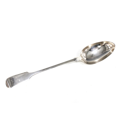 80 - Victorian silver serving spoon, Old English pattern, London 1839, 30cm long