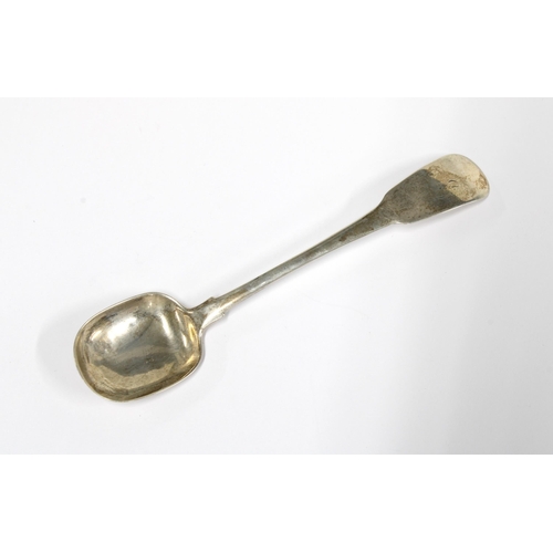 89 - Scottish Provincial Banff silver sugar shovel spoon, fiddle pattern, makers mark for George Elder, b... 