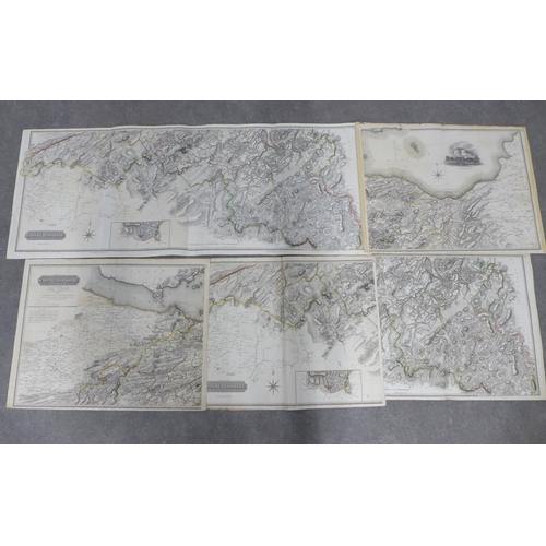 296 - EDINBURGH-SHIRE unframed maps (5)