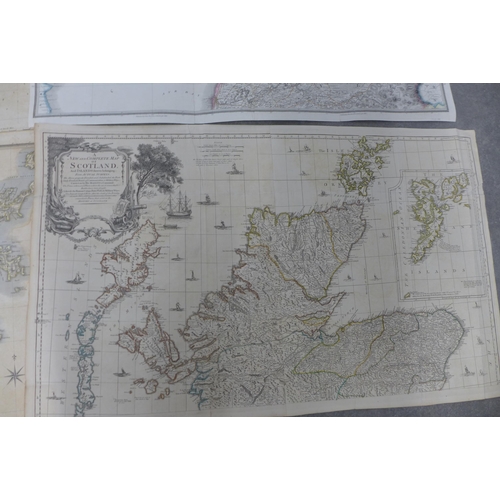 297 - Unframed maps of Scotland to include Northern part of Ayrshire, Caithness-Shire and Orkney Islands t... 