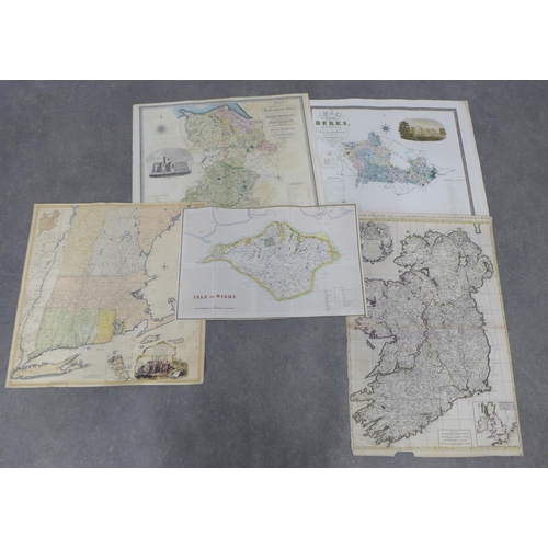 299 - Unframed maps and prints of England and English Counties