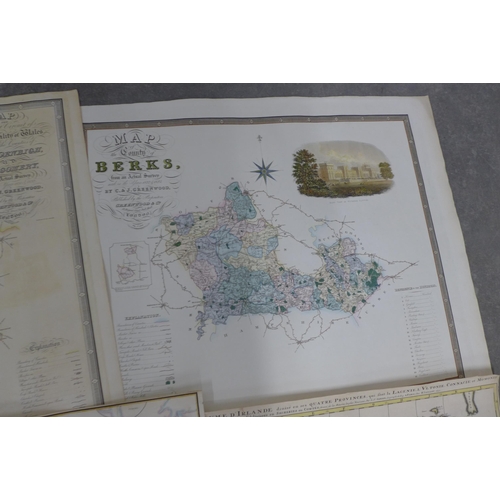 299 - Unframed maps and prints of England and English Counties