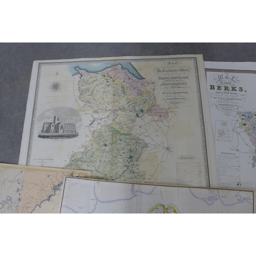 299 - Unframed maps and prints of England and English Counties