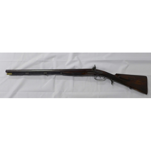 458 - Antique sporting rifle, lock named John Dickson & Son, barrel inscribed 63 Princes Street, Edin, num... 