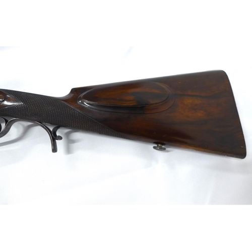 458 - Antique sporting rifle, lock named John Dickson & Son, barrel inscribed 63 Princes Street, Edin, num... 