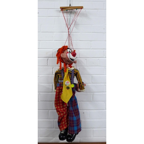 460 - Large Pelham Puppet clown, 70cm long excluding strings