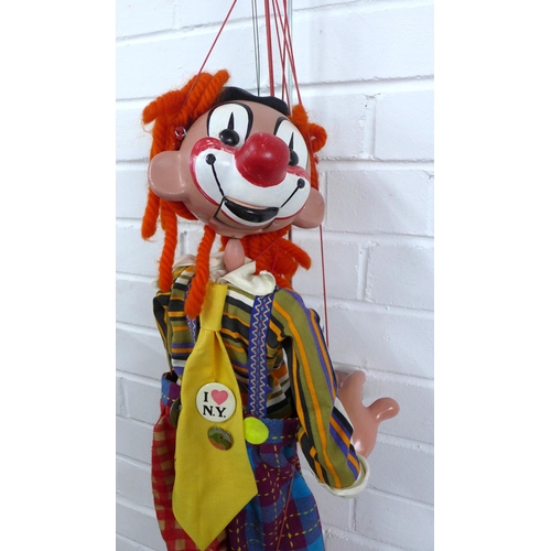 460 - Large Pelham Puppet clown, 70cm long excluding strings