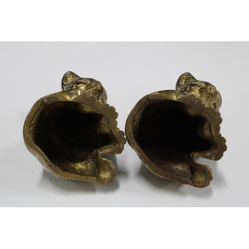 146 - Two brass cats, 18cm (2)