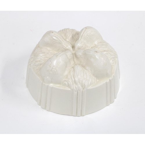 150 - Creamware rabbit jelly mould, 14 x 8cm, 1 pint