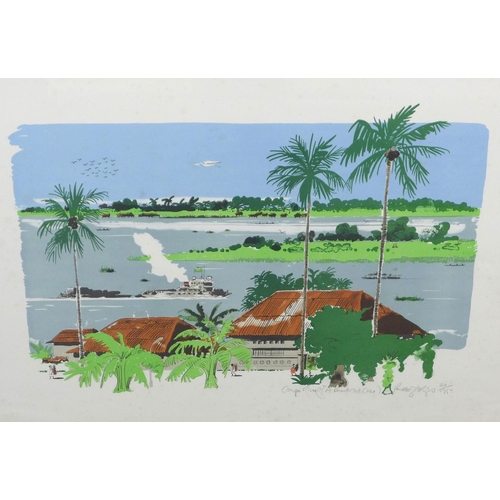 156 - PAUL HOGARTH RA (1917-2001), CONGO RIVER, lithograph, signed and numbered 20/195, framed under glass... 