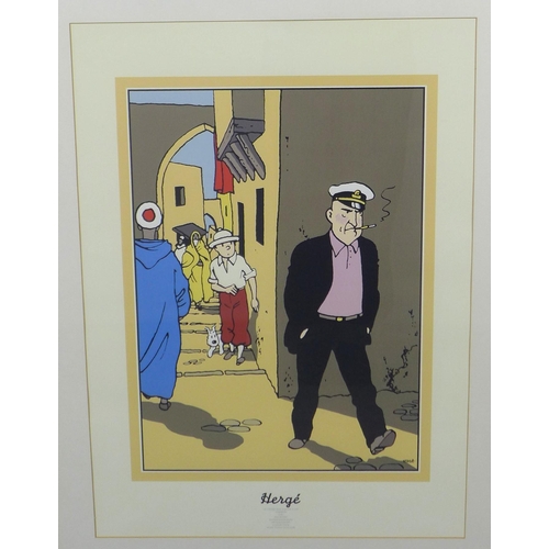 157 - Herge Tintin poster,, framed under glass, 65 x 85cm including frame