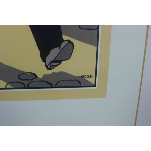 157 - Herge Tintin poster,, framed under glass, 65 x 85cm including frame