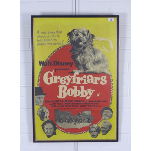 Walt Disney presents Greyfriars Bobby, a framed movie poster, 53 x 78cm including frame