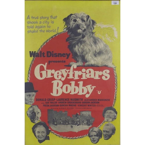 158 - Walt Disney presents Greyfriars Bobby, a framed movie poster, 53 x 78cm including frame