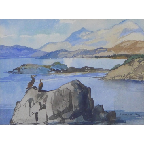 175 - J. MORRISON SCOTT, (SCOTTISH), ARISAIG - INVERNESS SHIRE, signed watercolour, framed under glass, 27... 