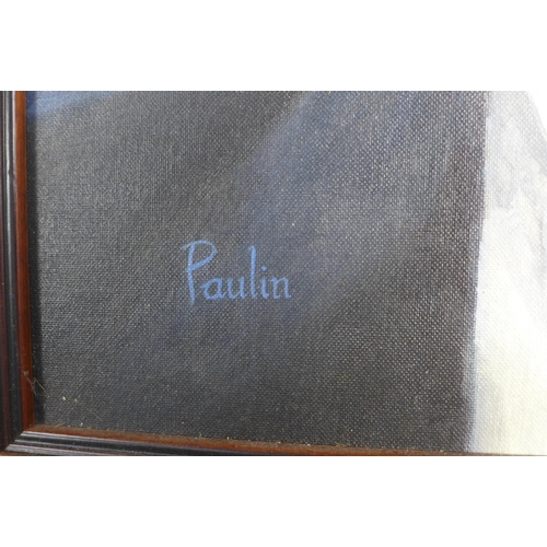 186 - A. PAULIN, VINCERO, signed oil on canvas, framed, 34 x 44cm